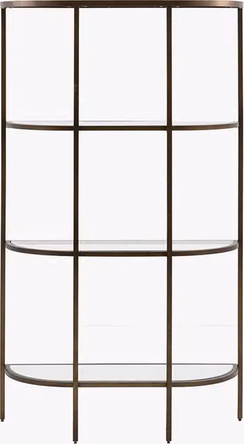 Perch & Parrow Aberdeen Bronze Metal Display Unit with Glass Doors and Internal Shelves