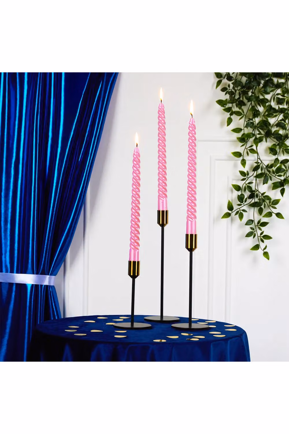 Deco Express Pink Twisted Candles, Pack of 6 – 4