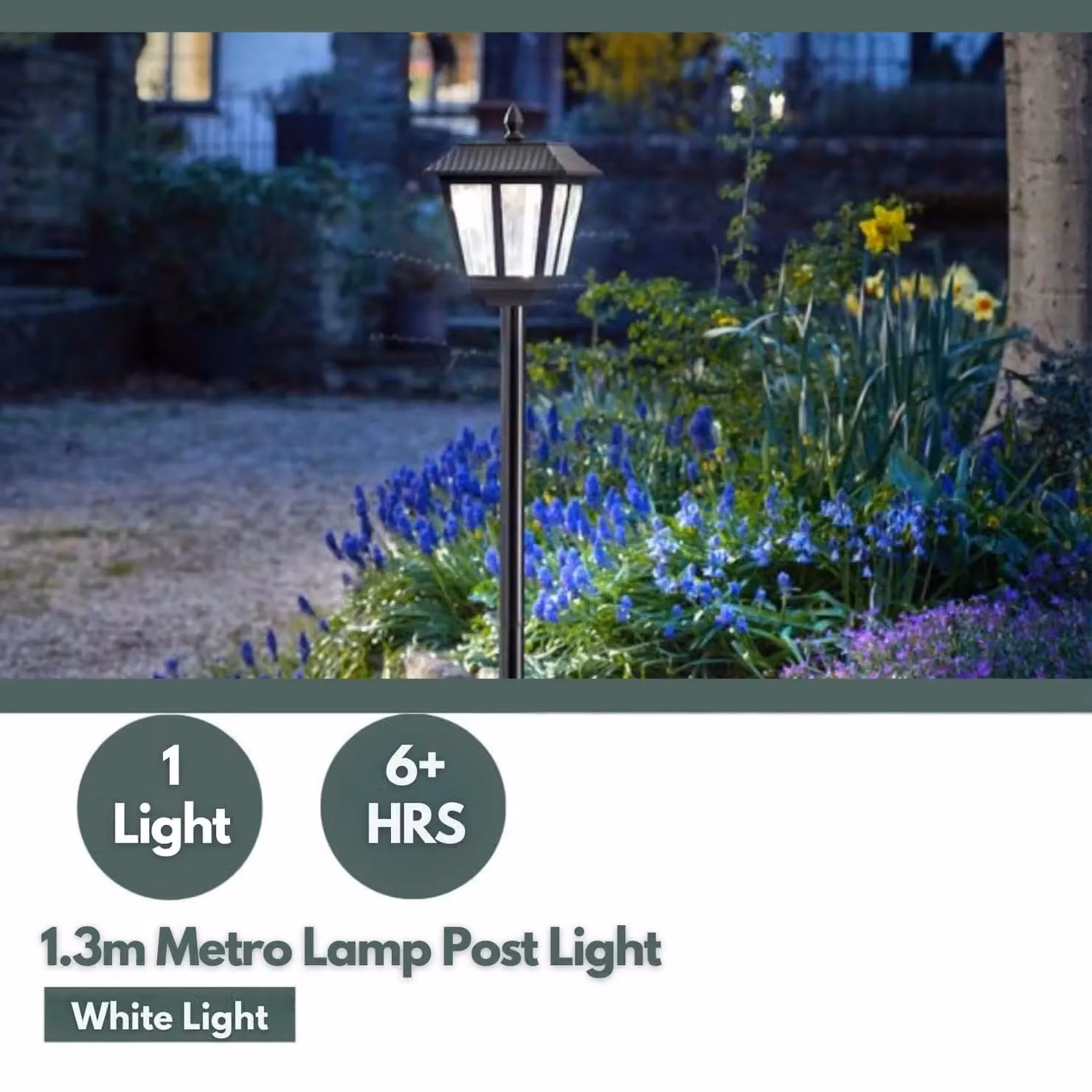 Marco Paul Black Steel Solar Powered Victorian Style Garden Lamp Post, Height: 130 cm – 4