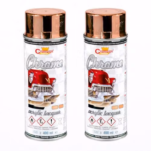 Sola Copper Super Chrome Metallic Acrylic Spray Paint, High Gloss, 2 x 400 mL – 2