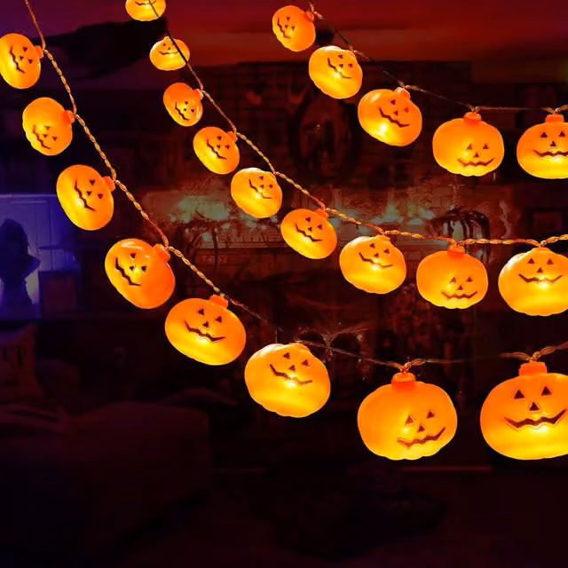 Garwarm Tukeoo 3D Pumpkin Halloween LED String Lights, Battery Operated, Orange – 1