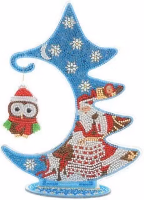 Syntego Christmas Owl Diamond Painting Kit in Multicolour and Yellow