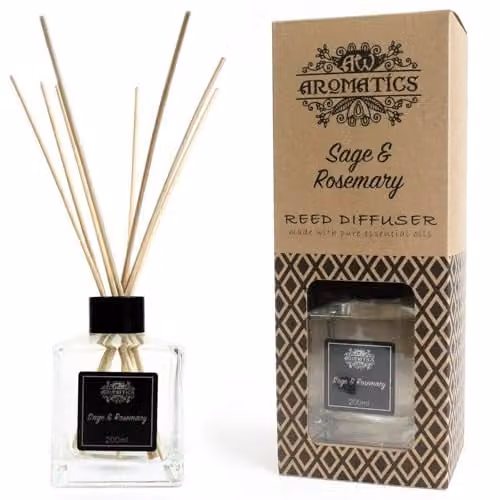 KDMD Sage and Rosemary Essential Oil Reed Diffuser, 200ml, Black