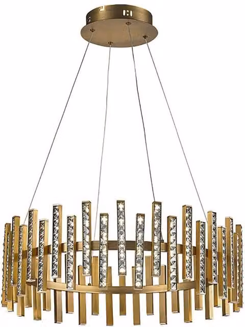 Netlighting Special Pendant LED 54W 4000K in Brown and Brass with Transparent Crystal
