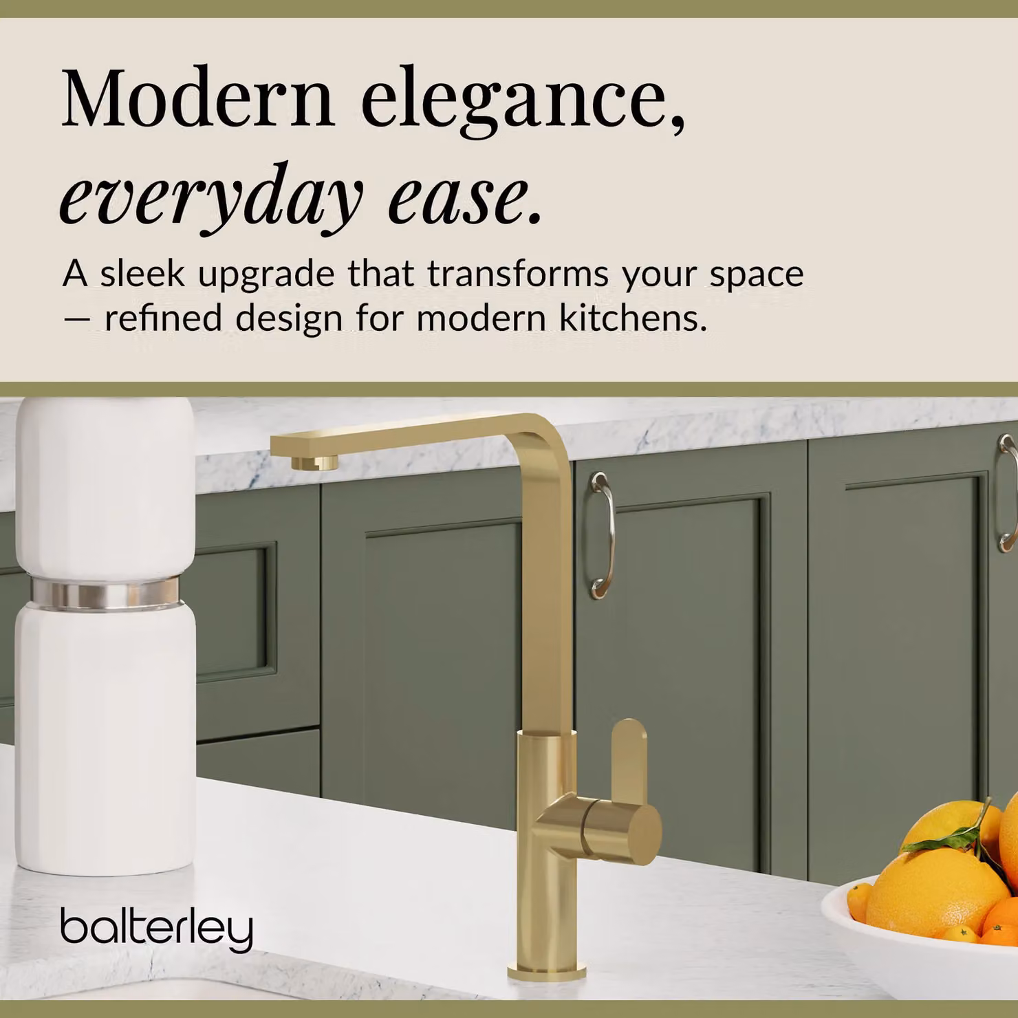 Balterley Chara Single Lever Mono Kitchen Mixer Sink Tap in Brushed Brass – 3