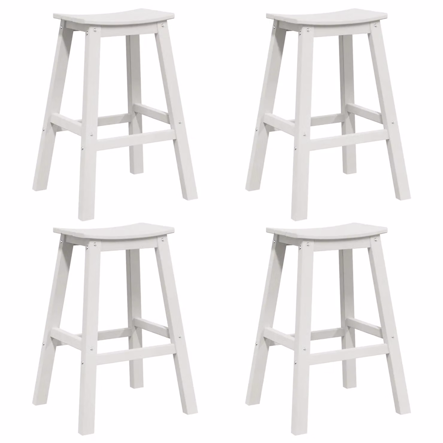 Berkfield Home Set of 6 Modern White HDPE Bar Stools