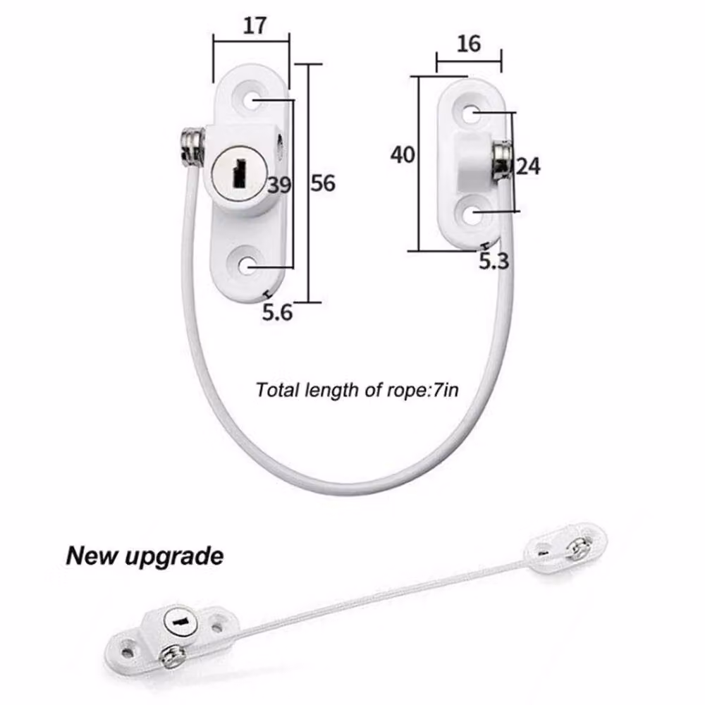 VOGREX 4-Piece White UPVC Window Open Restrictors and Child Safety Locks with Stainless Steel Screws – 2