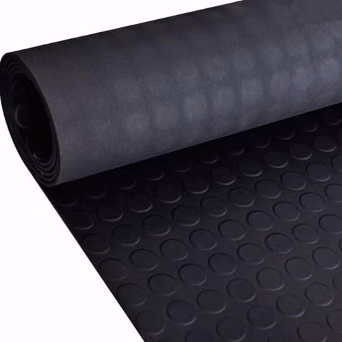 Ark Mat Black Geometric Rubber Flooring Matting W: 120 cm, D: 400 cm, H: 0.3 cm – 1