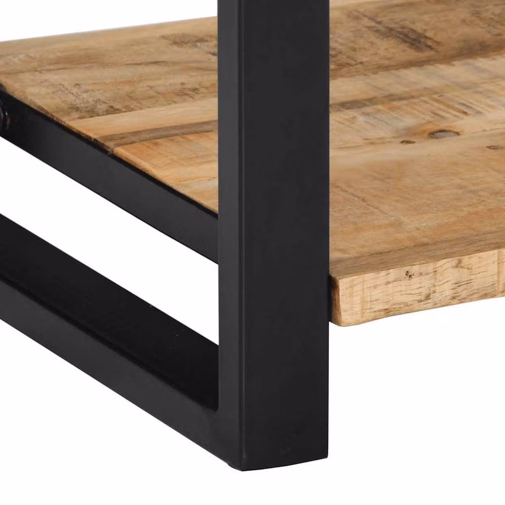 Berkfield Home Rustic Mango Wood Console Table, Brown, W: 100 cm, D: 35 cm, H: 75 cm – 5