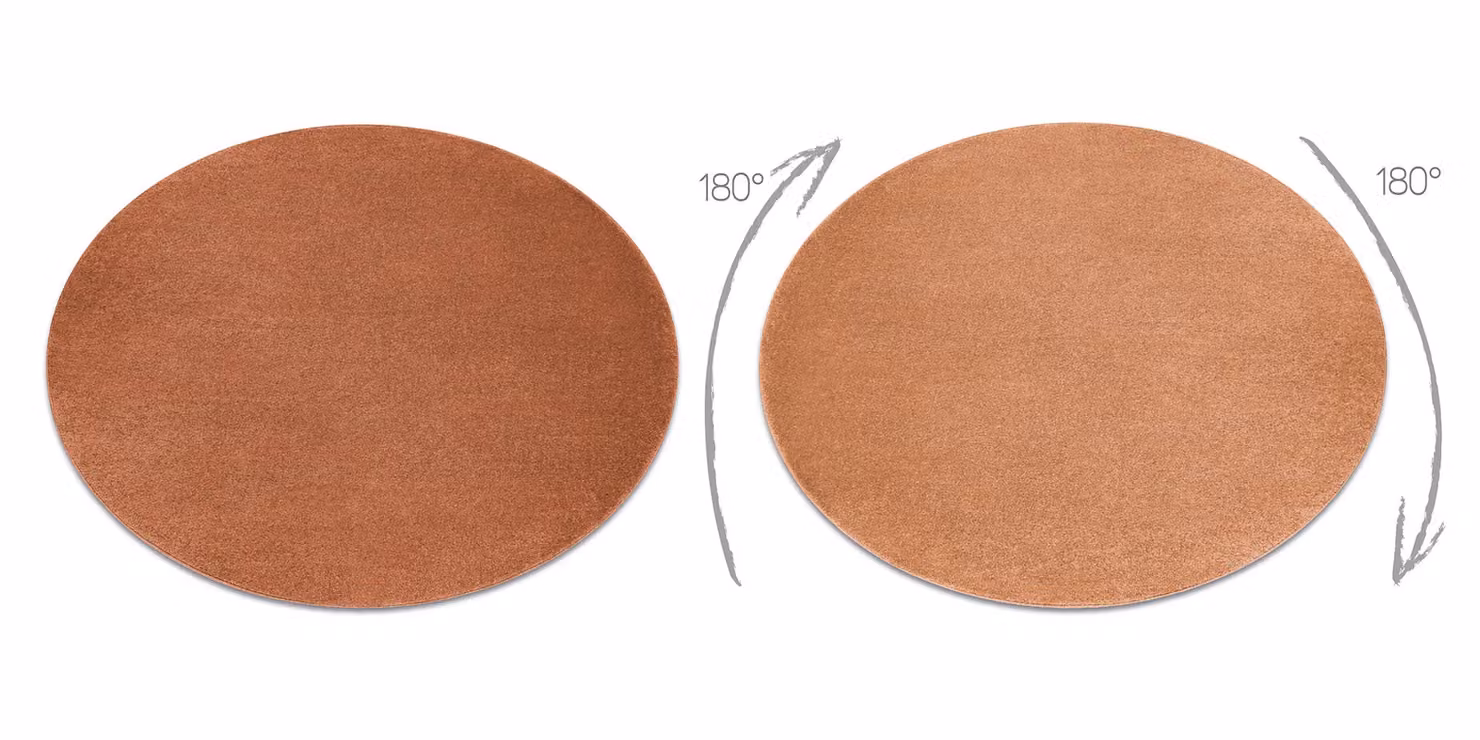 RugsX Softy Round Polypropylene Rug in Terracotta Orange, Diameter: 120 cm – 2