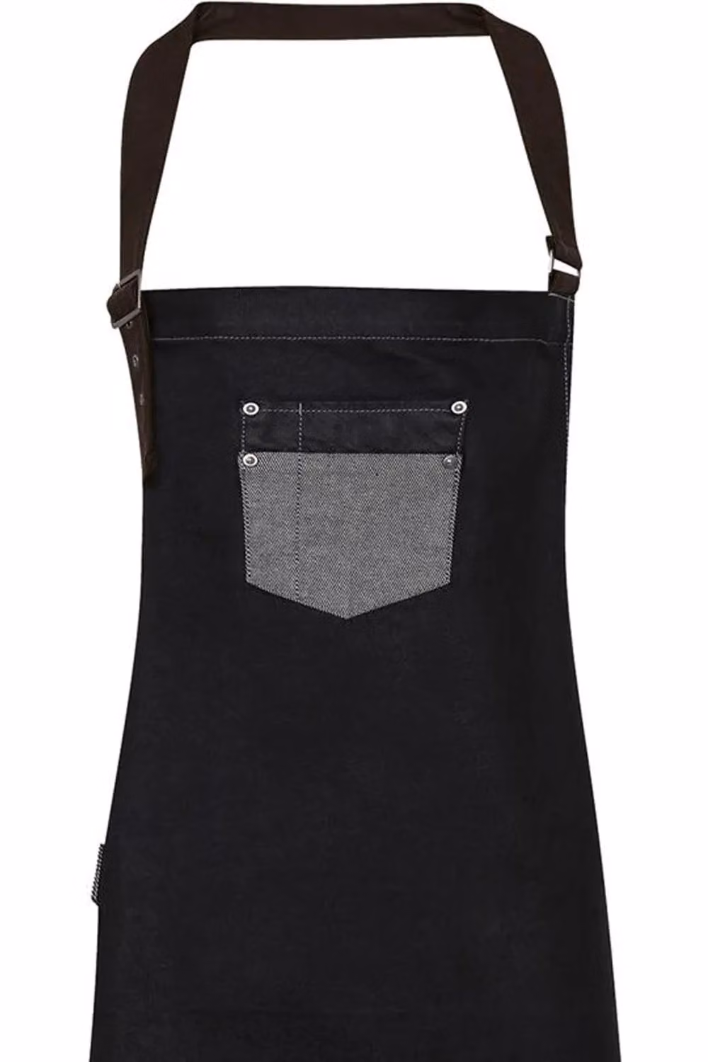 Premier Division Waxed Look Faux Leather Denim Bib Apron in Black – 2