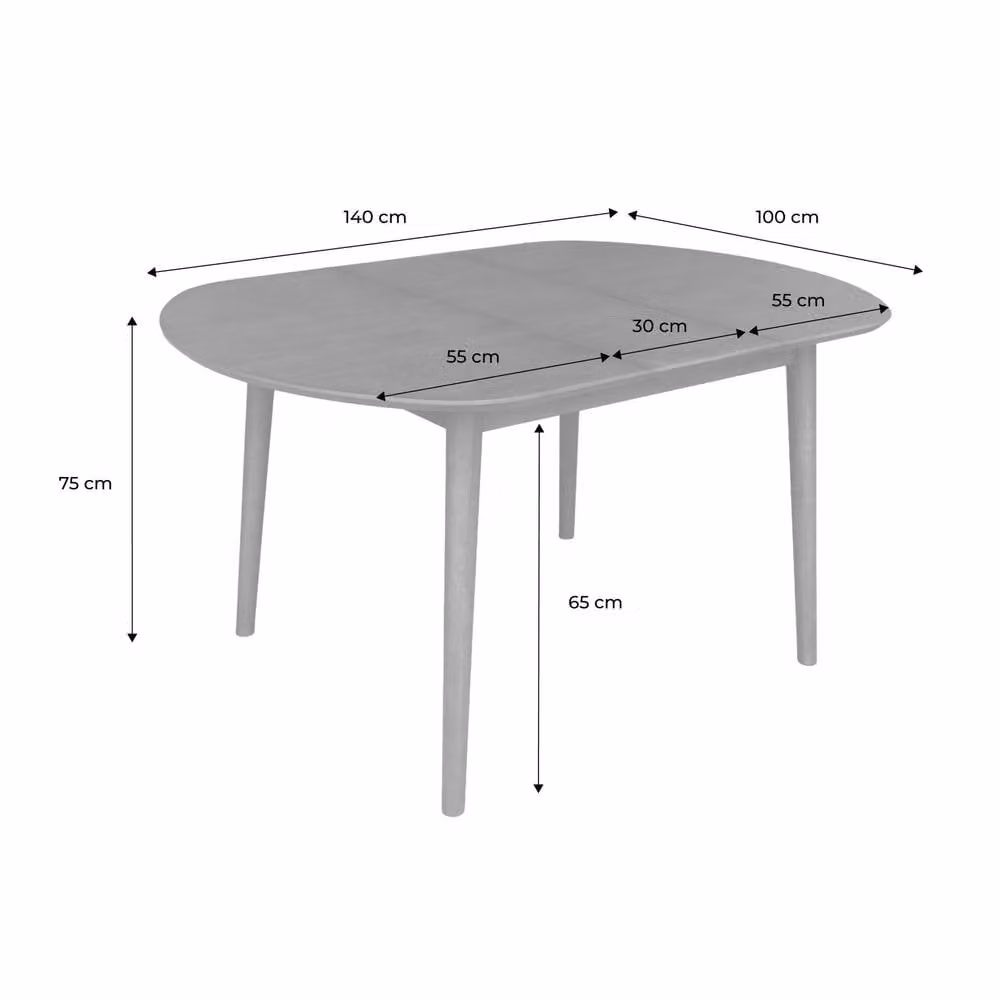 sweeek Oval Extendable Dining Table in Dark Brown, Rubberwood and Oak Veneer, 4-6 Seats – 2