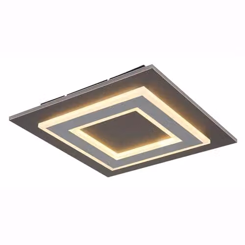 Globo Lighting Netlighting LED Ceiling Panel Light in Grey, 24W, 680 lm, Warm White, W/D/H: 32 x 32 x 5.5 cm