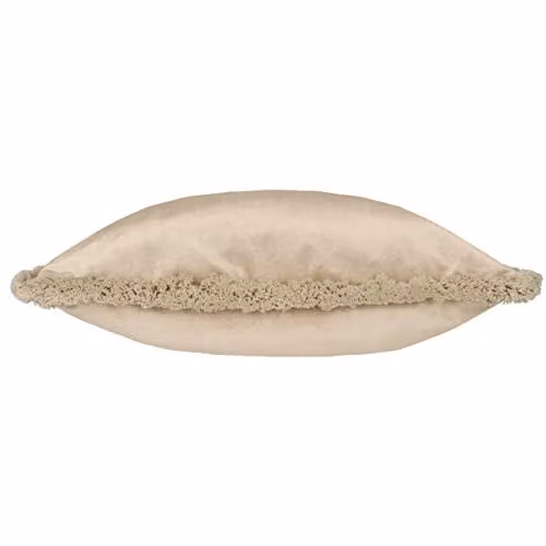 Paoletti Freya Square Velvet Cushion in Beige, W/D/H: 45 x 45 x 45 cm – 2