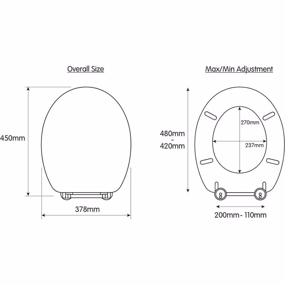 KORVIXA Brown Wooden Soft Close Flexi-Fix Toilet Seat, W: 52 cm – 2
