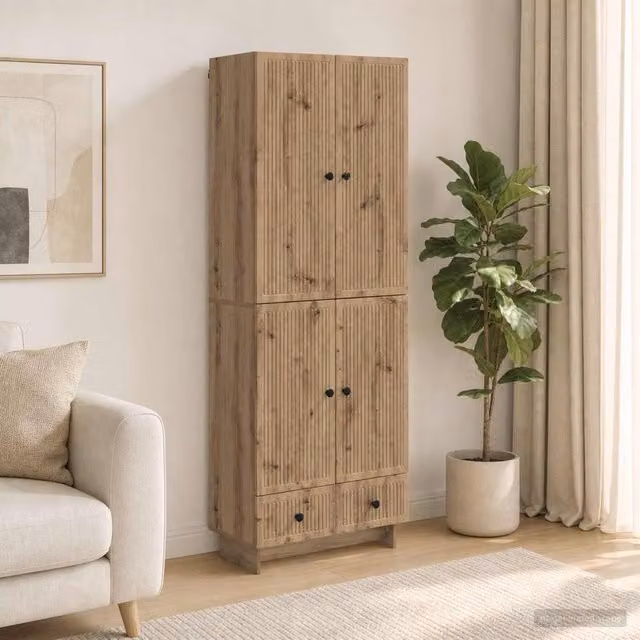 Berkfield Home 2-Piece Artisan Oak Cabinet Set in Brown
