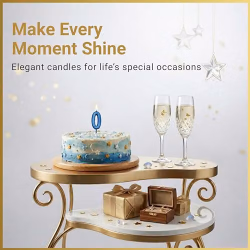 Shatchi Blue Number 0 Birthday Cake Topper Candle – 4