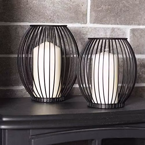 Maison & White Set of 2 Black Metal Birdcage Pillar Candle Holders – 4