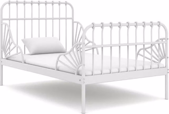 Berkfield Home Extendable Metal Bed Frame in White