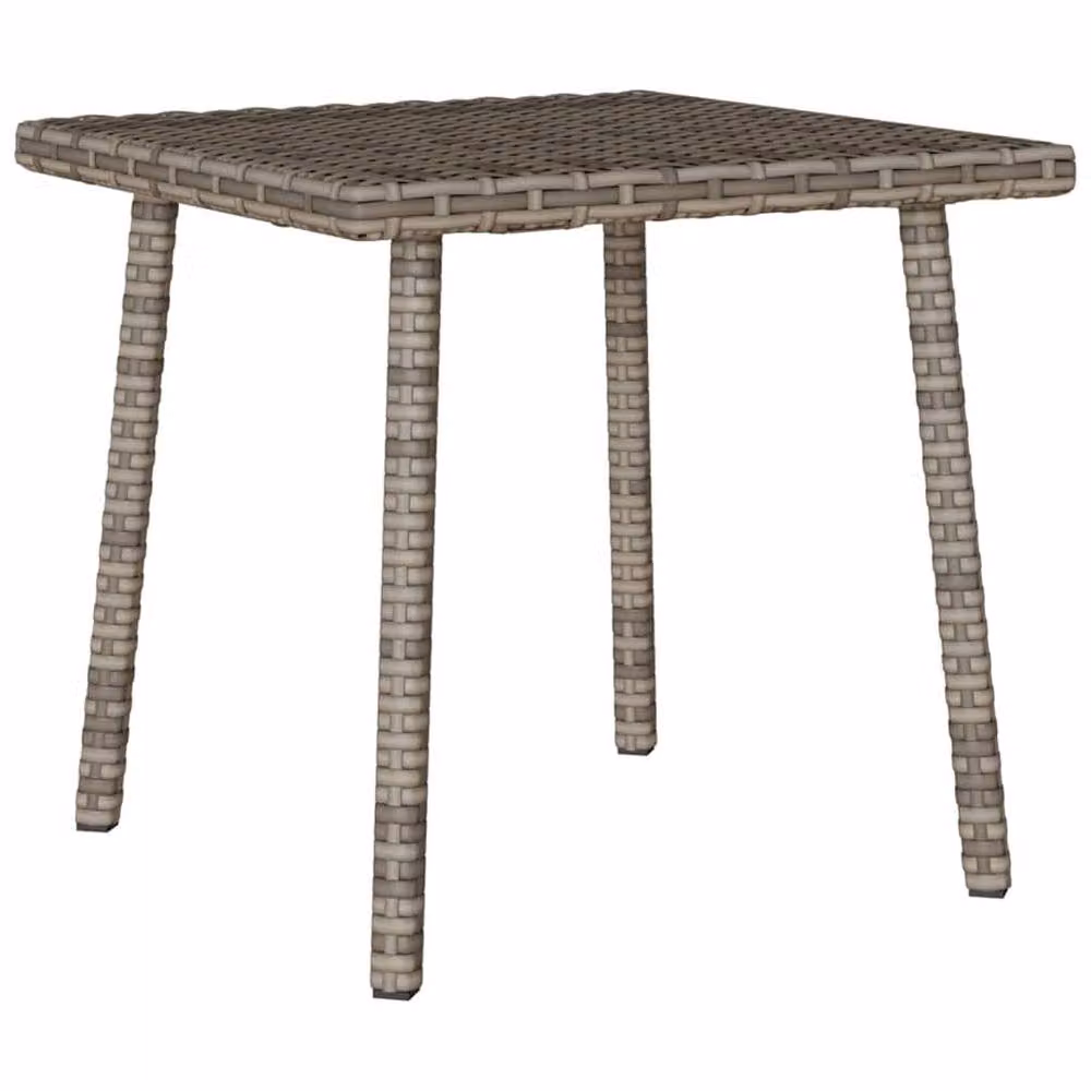 Berkfield Home Beautiful Garden Rectangular Coffee Table in Grey Poly Rattan and Steel, W/D/H: 40 x 40 x 37 cm – 2