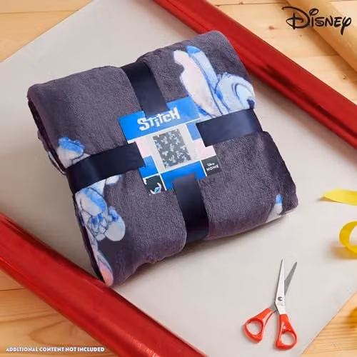 Disney Stitch Blue Multicolour Fleece Throw Blanket, W: 150 cm, D: 130 cm – 2