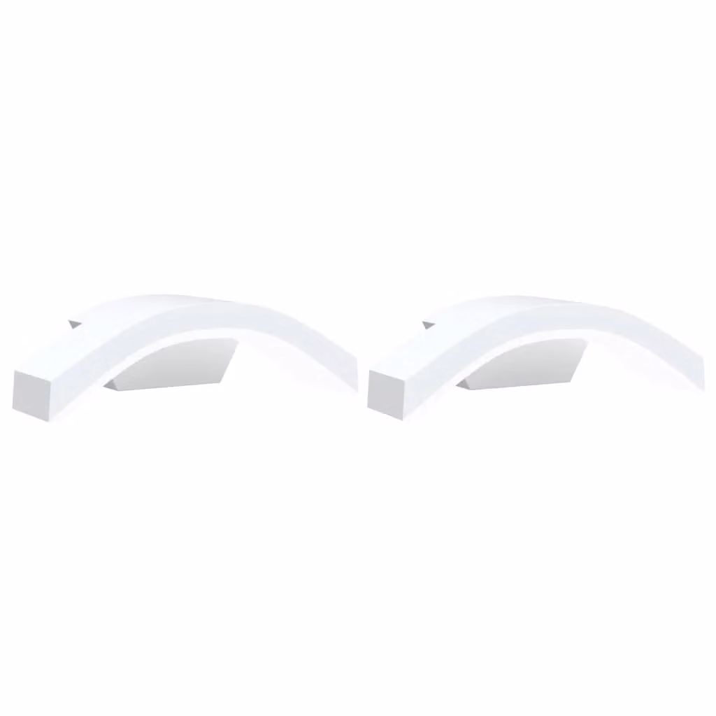 Berkfield Home Set of 2 White Modern Outdoor LED Wall Lights in Die-cast Aluminium – 2