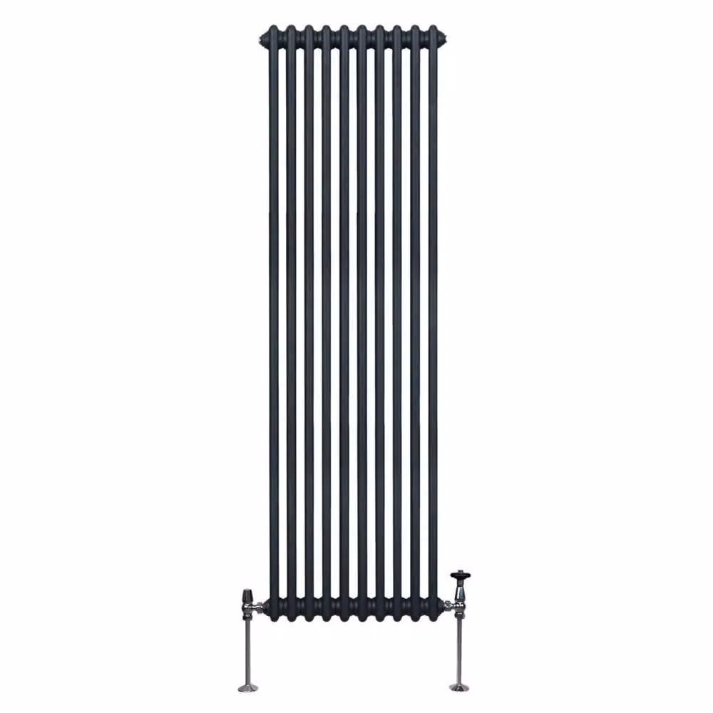 Monstershop Traditional 2 Column Steel Radiator in Anthracite Grey, H: 180 cm, W: 47.2 cm, D: 7 cm – 2