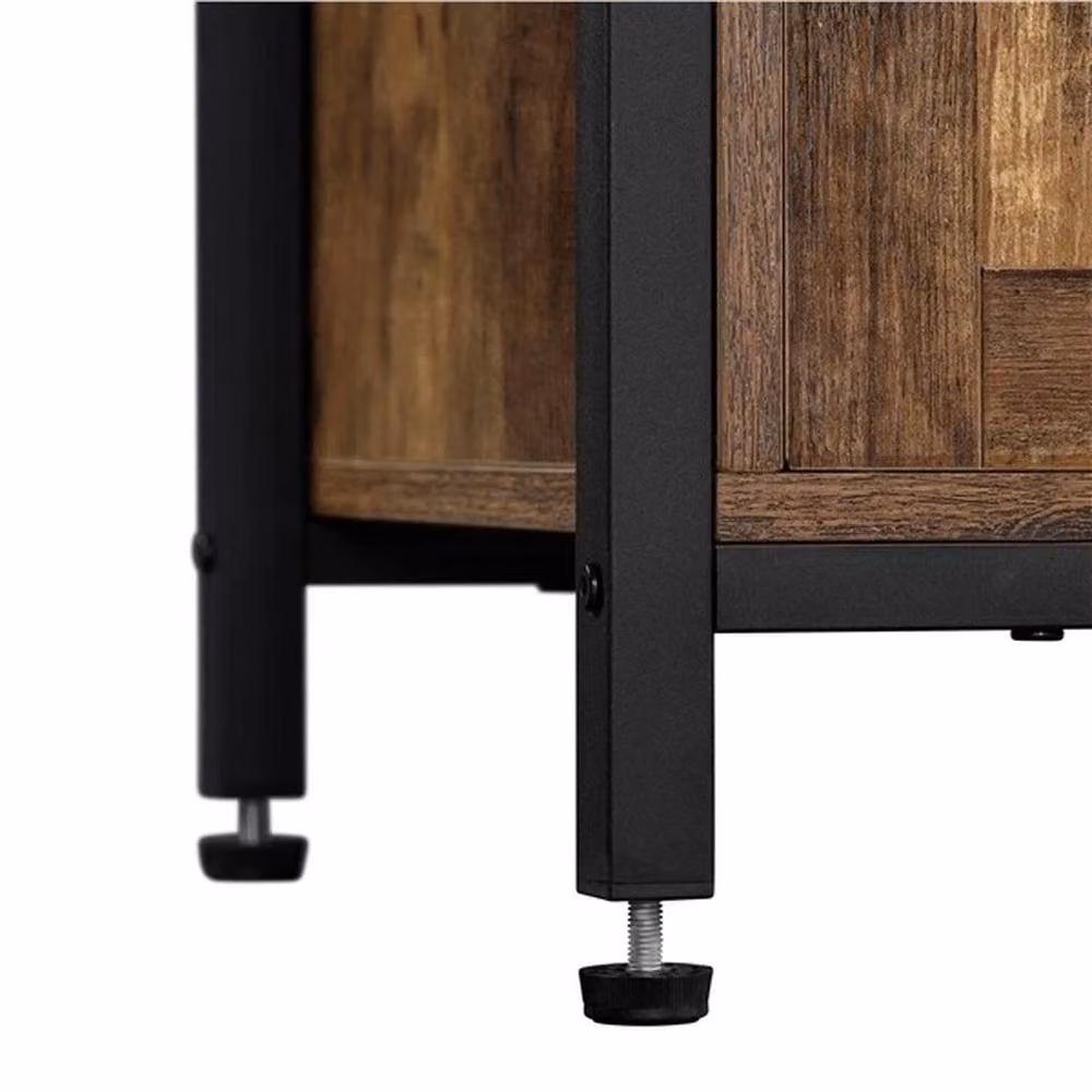 KORVIXA Brown TV Stand with Shelves for TVs up to 45-Inch, W/D/H: 100 x 100 cm – 3