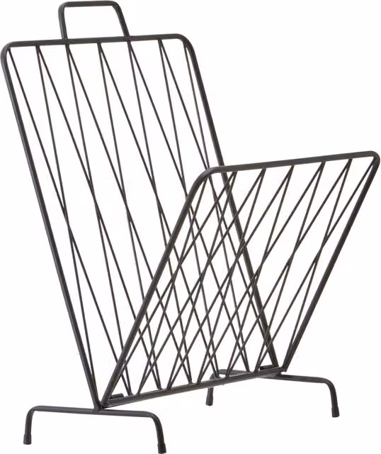 Orsina Avento Freestanding Geometric Magazine Rack in Matt Black Metal