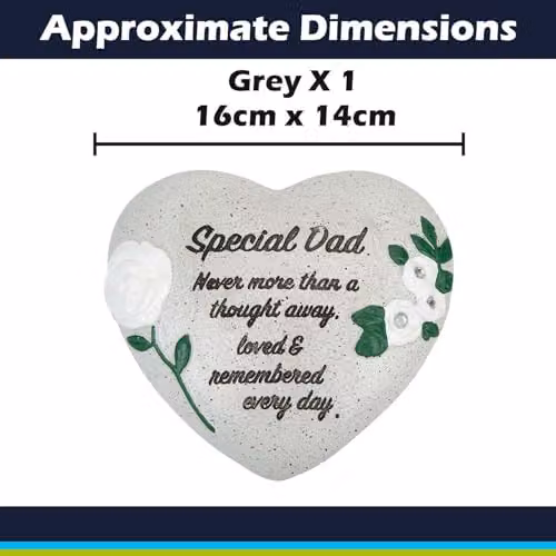 VFM e-Store Memorial Flower Pot Ornament, Grey, W/D/H: 16 x 14 x 14 cm – 2