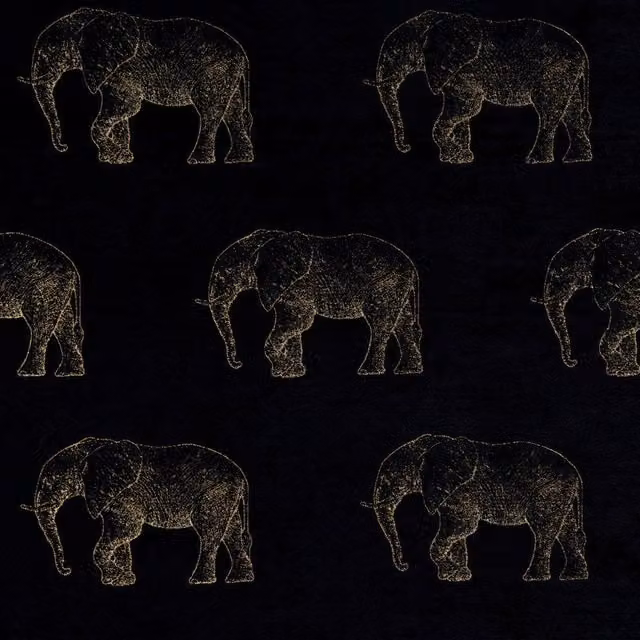 Terrys Elephant Graphic Fabric Noir Adult Animal Print