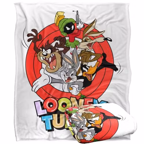 Warner Bros. Looney Tunes Group Characters Silky Touch Super Soft Fleece Throw Blanket, Multicolour, W: 127 cm, D: 152.4 cm – 1