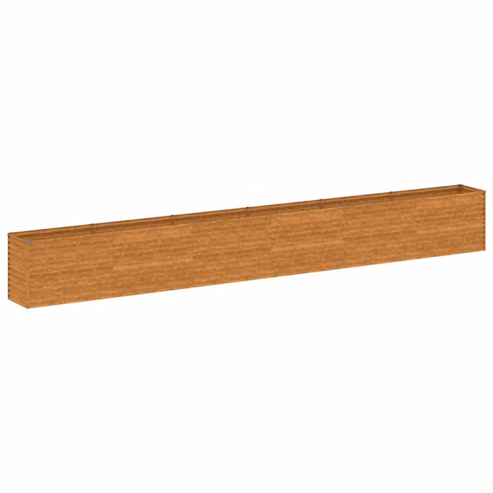 Berkfield Home Garden Corten Steel Raised Bed in Brown, W/D/H: 578 x 50 x 69 cm – 2