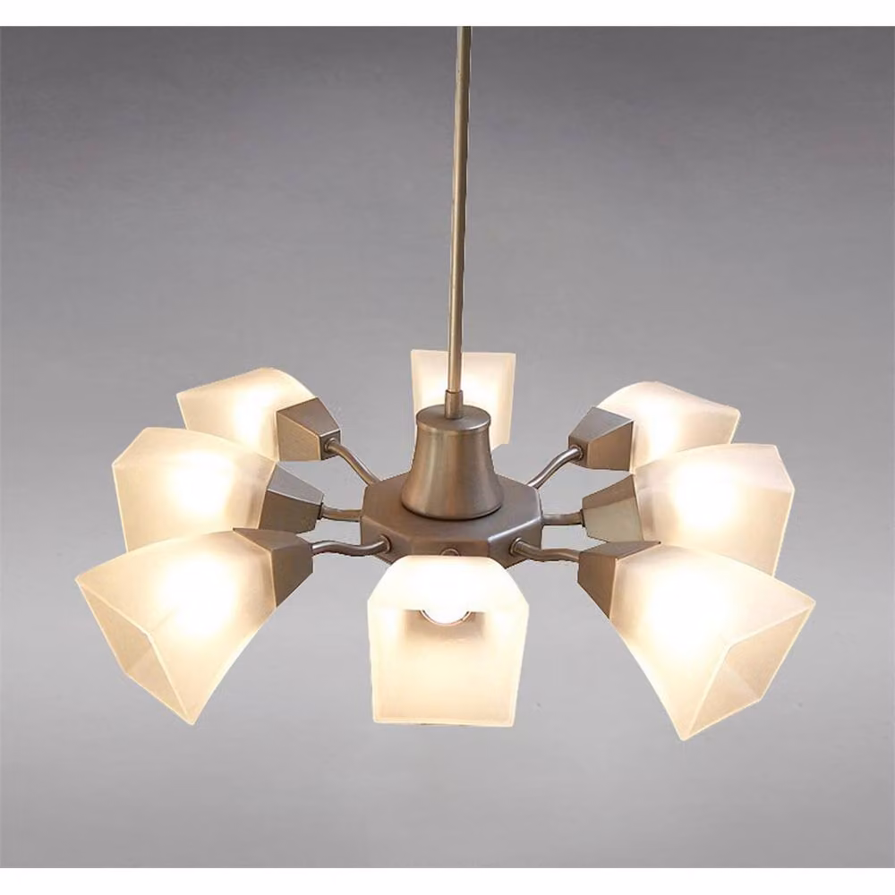 Netlighting Chievo 8 Light G9 Pendant Lamp in Satin Chrome and Grey – 2