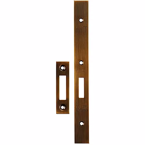 Loops Forend Strike and Fixing Plate Pack in Antique Brass – 1