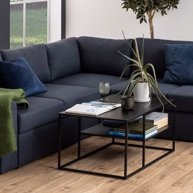 Furniture To Go Newton Industrial Matt Black Metal Coffee Table