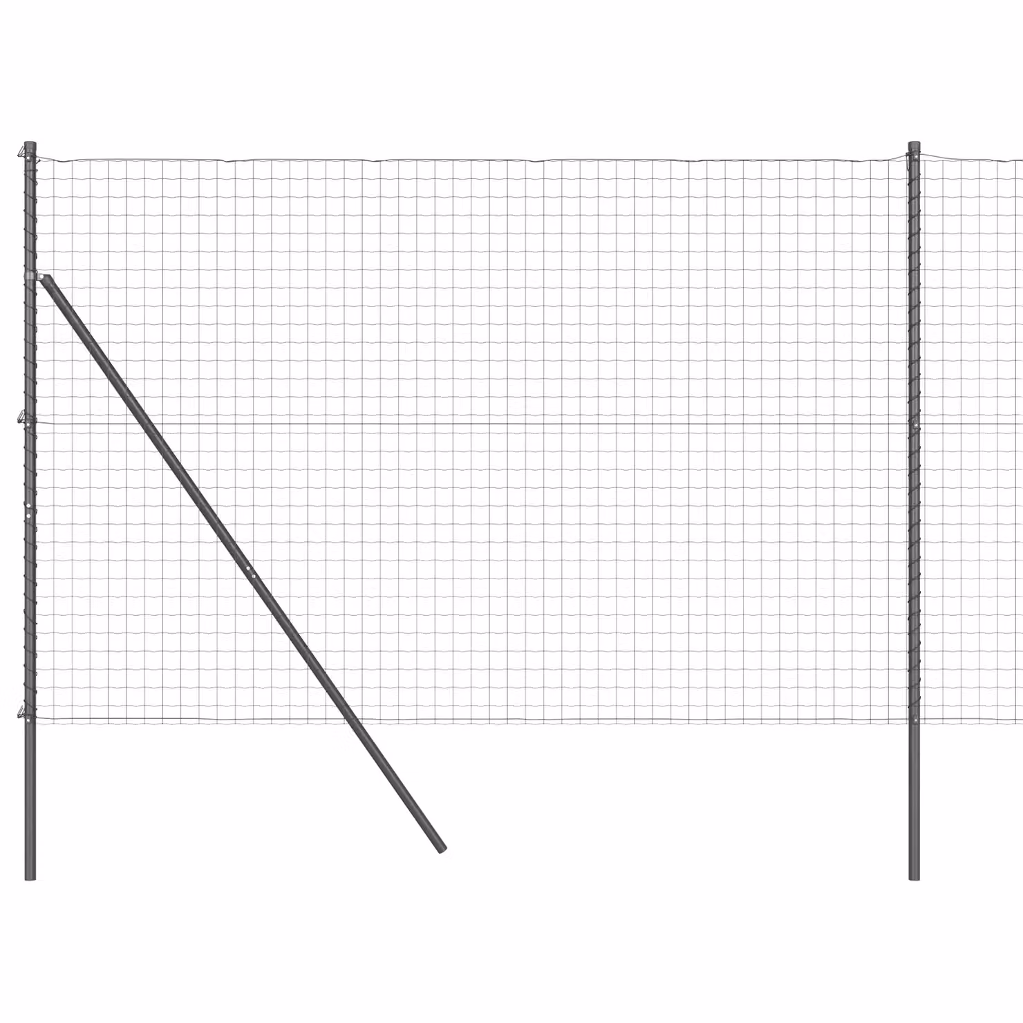 Berkfield Home Euro Fence with 7 Posts, Galvanised Steel, Grey and Silver, W: 10 m, H: 1.5 m – 2