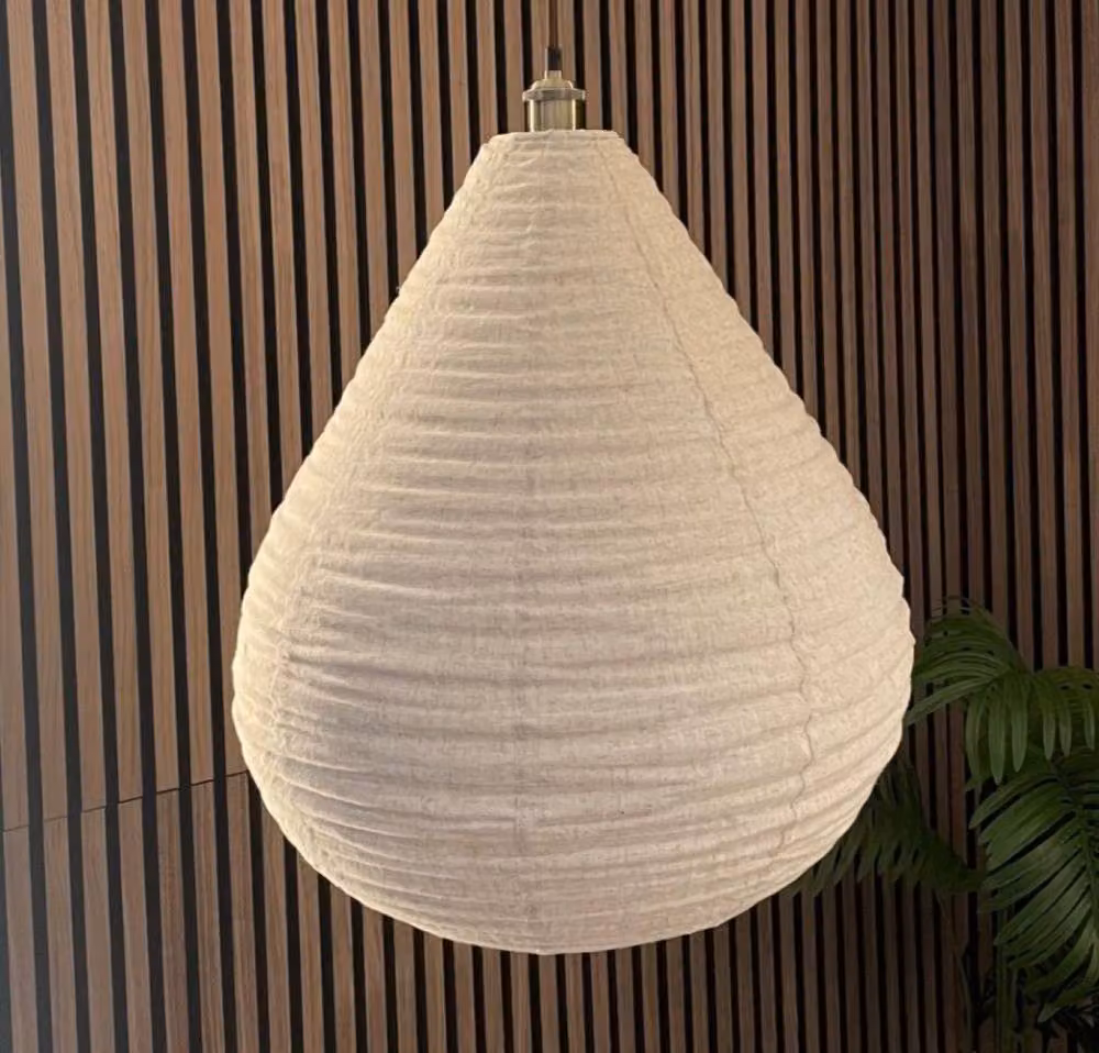 CGC Lighting Mabel Handmade Linen Easy Fit Teardrop Lampshade in Beige – 2