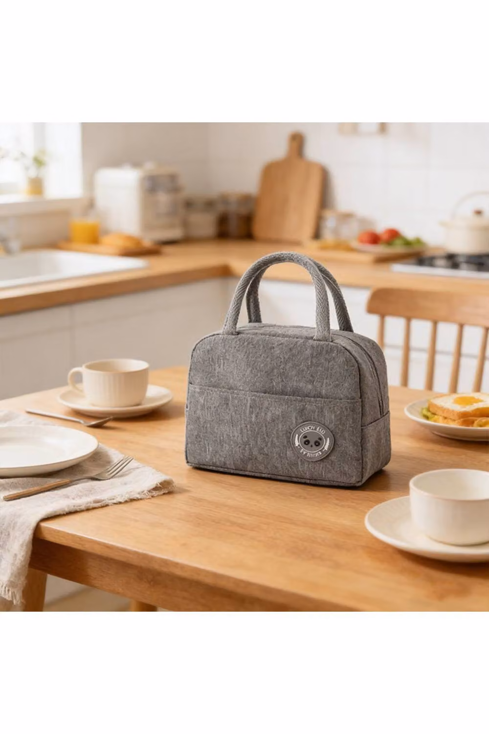 KDMD Insulated Leakproof Lunch Cooler Bag with Front Pocket in Multicolour, W/D/H: 24 x 19 x 10 cm