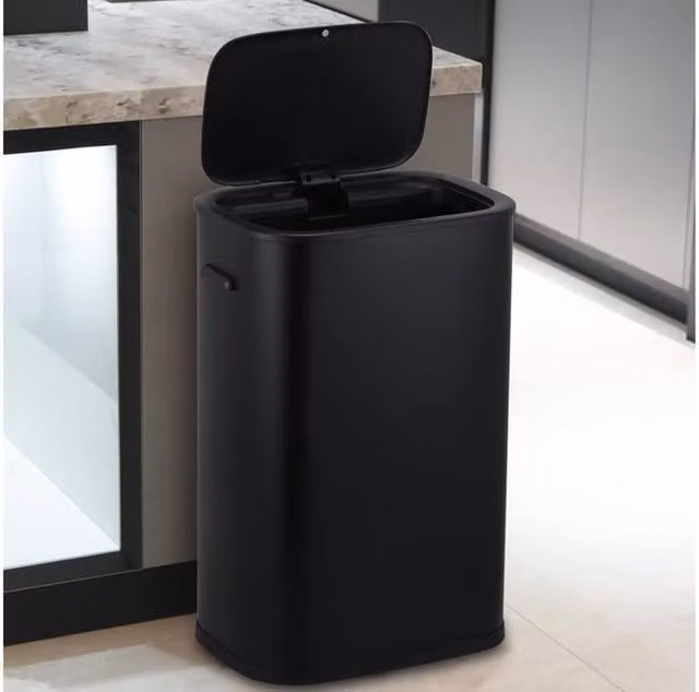 Hygrad Built to Survive 55 Litre Motion Sensor Electric Kitchen Bin in Black, W: 42.5 cm, D: 28.5 cm, H: 61.5 cm – 1