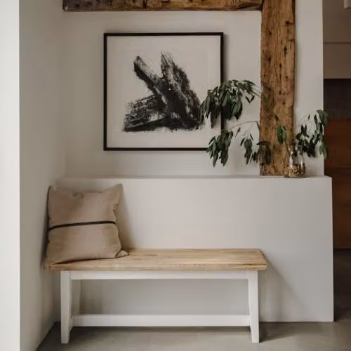 Statement Furniture Florence Solid Acacia Hardwood Dining Bench, White, W: 120 cm, H: 45 cm, D: 32 cm