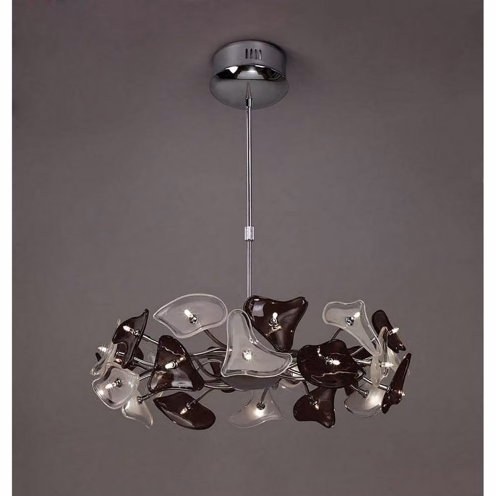 Netlighting Otto Pendant Light in Chrome and Black Glass with 24 G4 Lights – 2