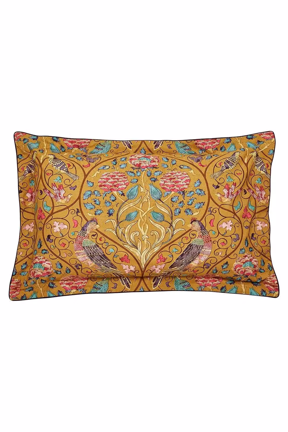 Morris & Co Seasons By May Cotton Percale Duvet Cover and Pillowcase Set in Yellow, W: 200 cm x H: 200 cm – 2