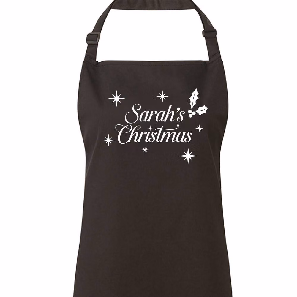 60 Second Makeover Personalised Christmas Apron in Black – 2