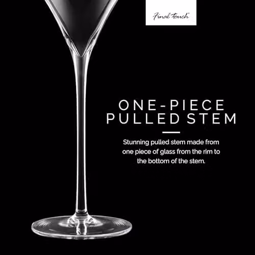 Final Touch Set of 2 Lead-free Crystal Champagne Flute Glasses, 340ml, Transparent – 5