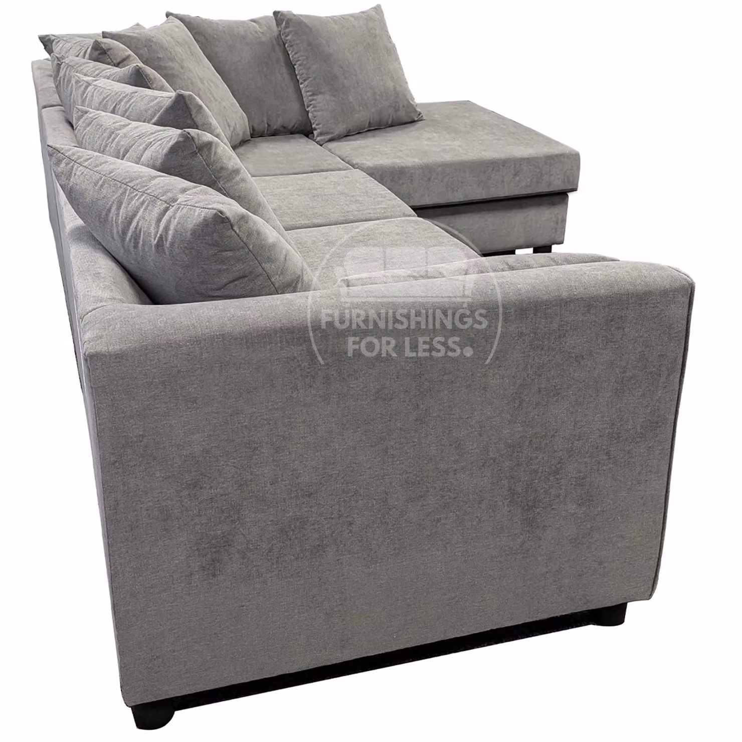 Furnishings For Less UK Casper Chenille 5 Seater L Shaped Corner Sofa, Right Hand Facing, Grey – 5
