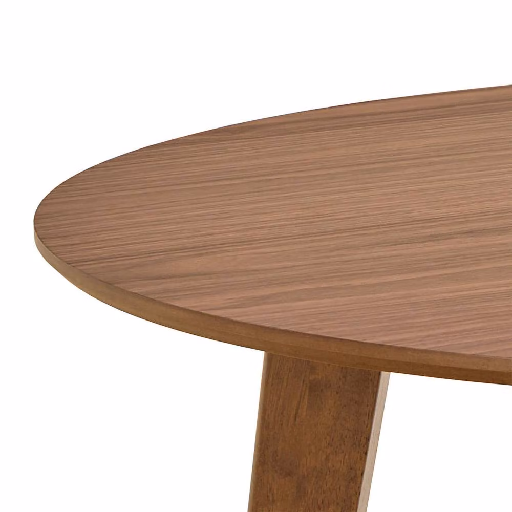 Wyld Haus Saffron Small Round Dining Table in Walnut Effect Natural Brown – 4
