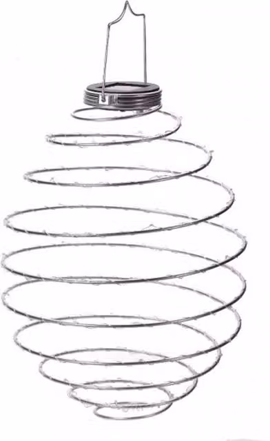 Garden Mile Large Solar Spiral Light in Silver Metal