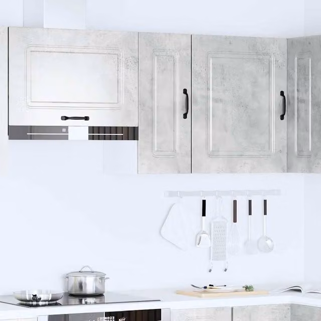 Berkfield Home Kalmar Kitchen Wall Cabinet in Concrete Grey Engineered Wood W/D/H: 60 x 30 x 31 cm