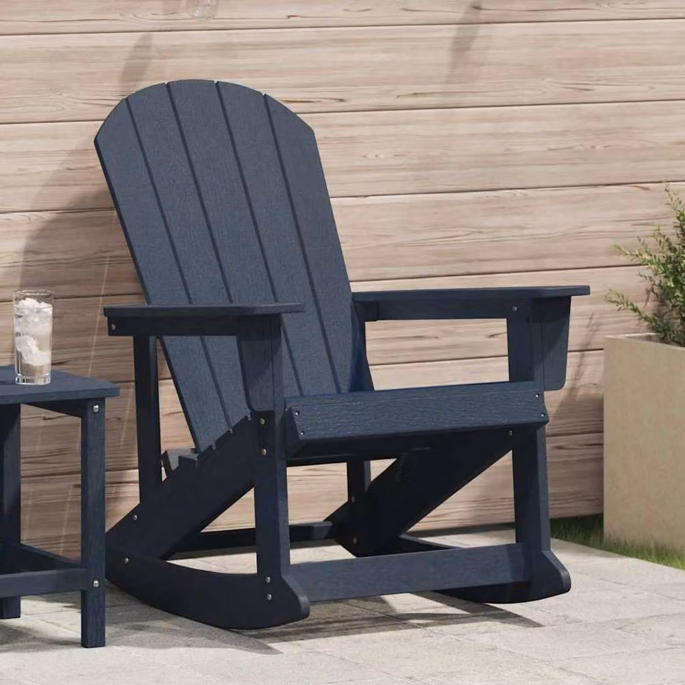 Berkfield Home Adirondack Rocking Chair in Navy Blue, W/D/H: 73.5 x 92 x 90 cm – 2